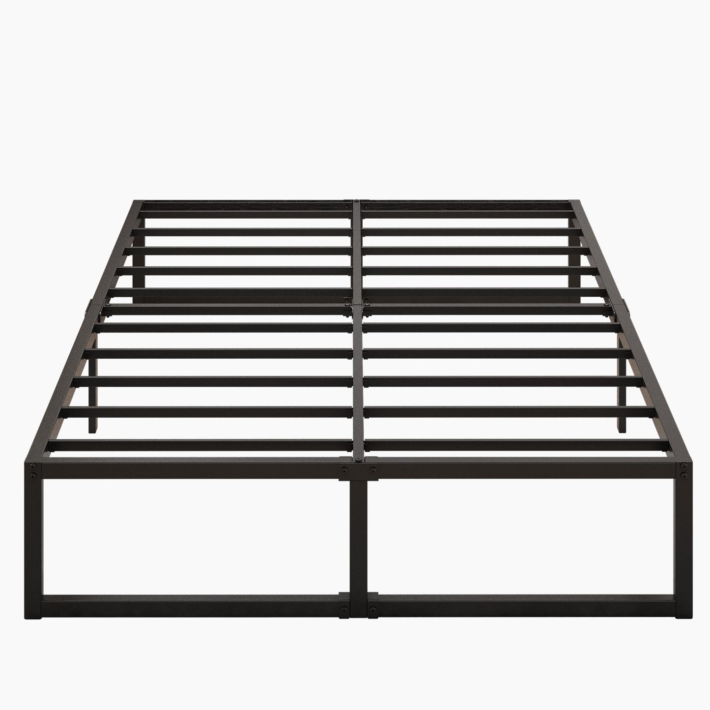 Lutown-Teen 14 Inch Full XL Size Bed Frame No Box Spring Needed, Heavy Duty XL Full Metal Platform Beds with Sturdy Steal Slats for Mattress Foundation, Easy Assembly, Noise Free, Black