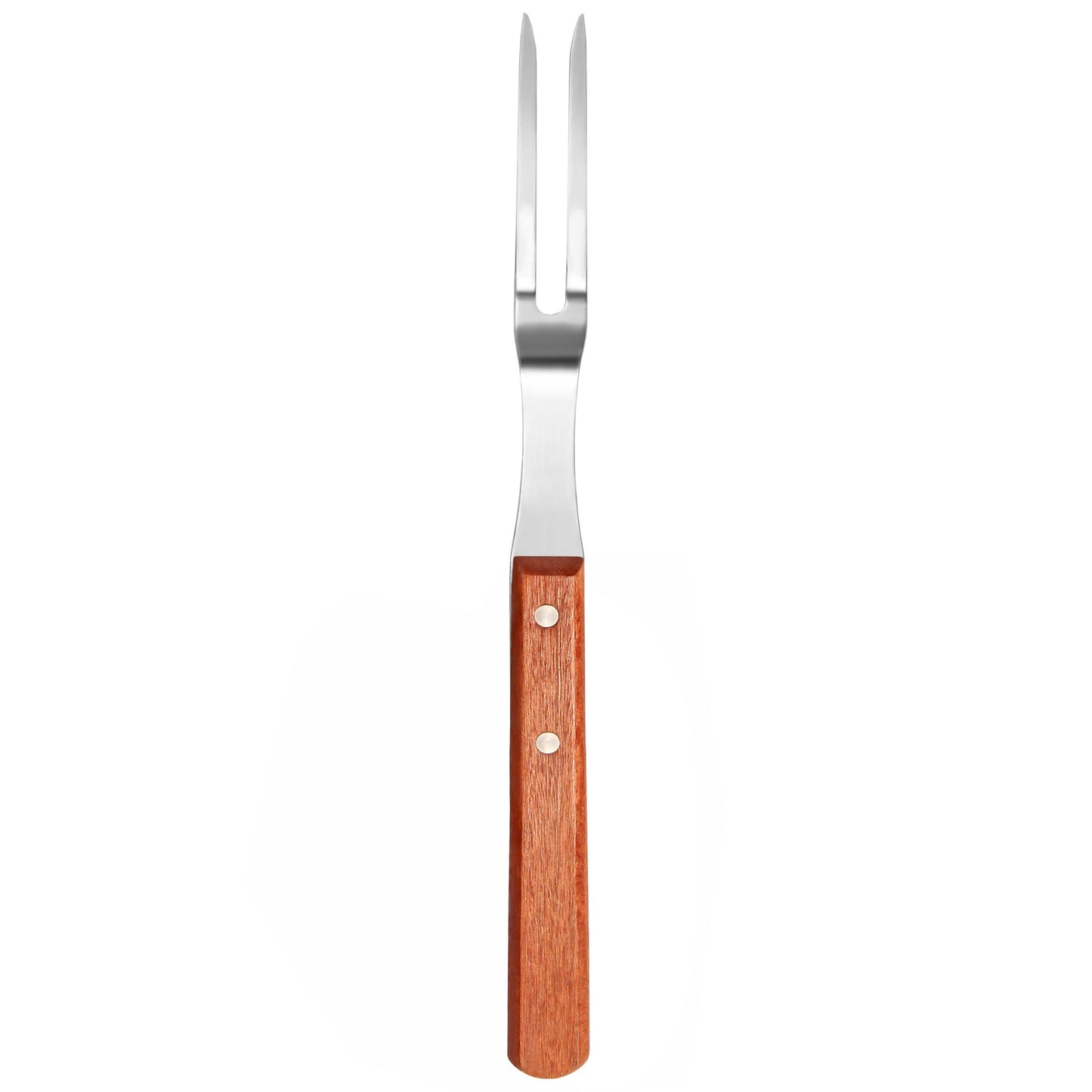 New Star Foodservice Commercial Grade BBQ Fork with Wood Handle, Stainless Steel, 13-Inch