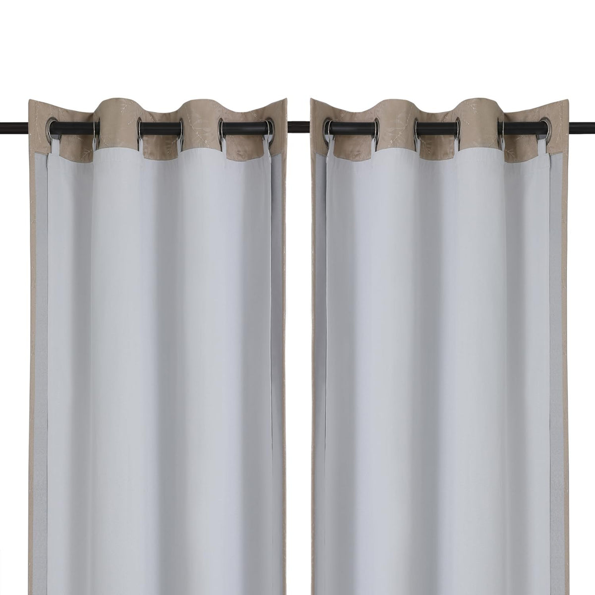 Chyhomenyc 2 Panels 100% Blackout Curtain Liners with 13 Rings, 100% Darkening Blackout Liner for 63 Inch Curtains, Each 40" Wx58 L, 2 Liners Per Set with 14 Pieces Rings