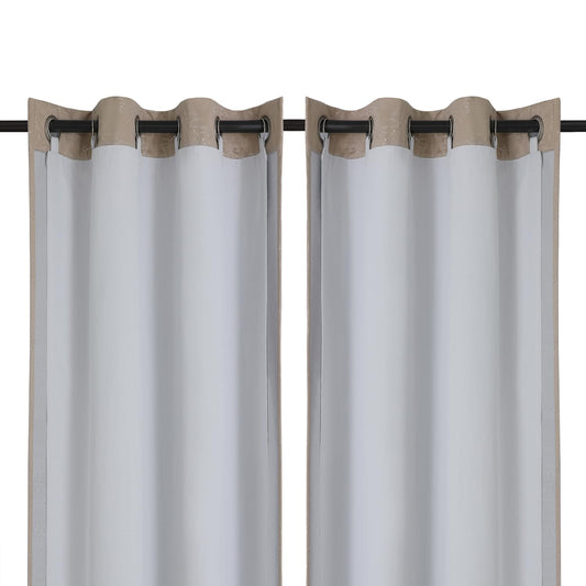 Chyhomenyc 2 Panels 100% Blackout Curtain Liners with 13 Rings, 100% Darkening Blackout Liner for 63 Inch Curtains, Each 40" Wx58 L, 2 Liners Per Set with 14 Pieces Rings