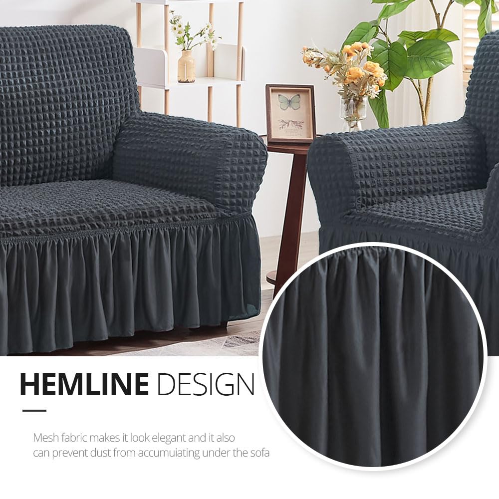 NICEEC Loveseat Covers Washable Love Seat Couch Covers Slipcover with Skirt