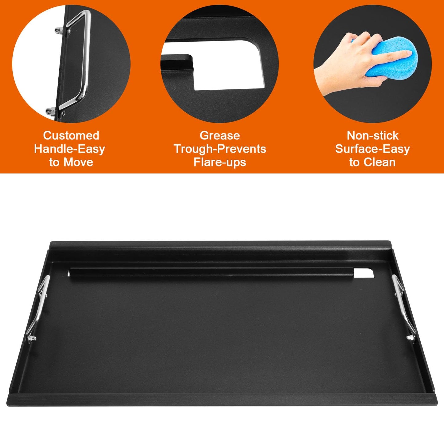 Full-Size Griddle Inserts for Charbroil Performance 5 Burner, Flat Top Griddle for Charbroil Grill 463275517 463243518 463243519 463275717 463372017 463348017, Replace for G470-0002-W1 G470-0003-W1