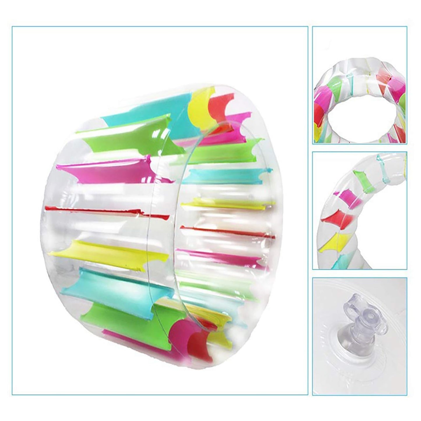MorTime Inflatable Roller Float, 40'' Colorful Water Wheel, Swimming Pool Roller Toy for Kids and Adults Outdoors