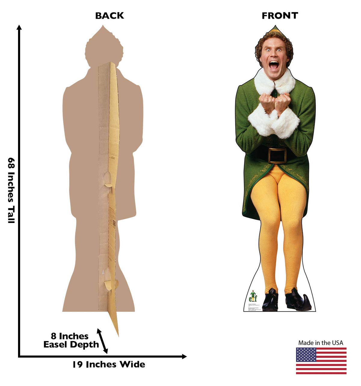 Cardboard People Buddy The Elf Excited Cardboard Cutout
