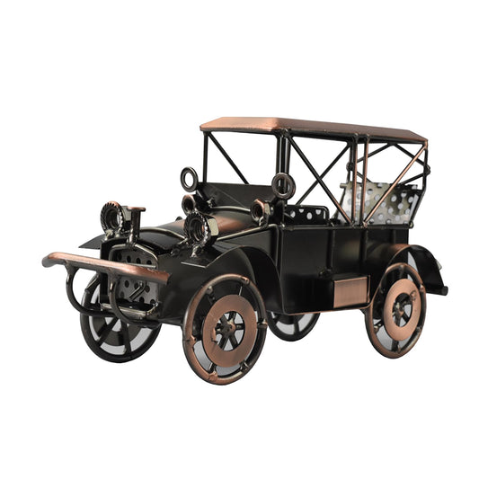 DinQ Metal Antique Vintage Car Model Home Décor Handmade Handcrafted Collections Collectible Vehicle (Bronze)