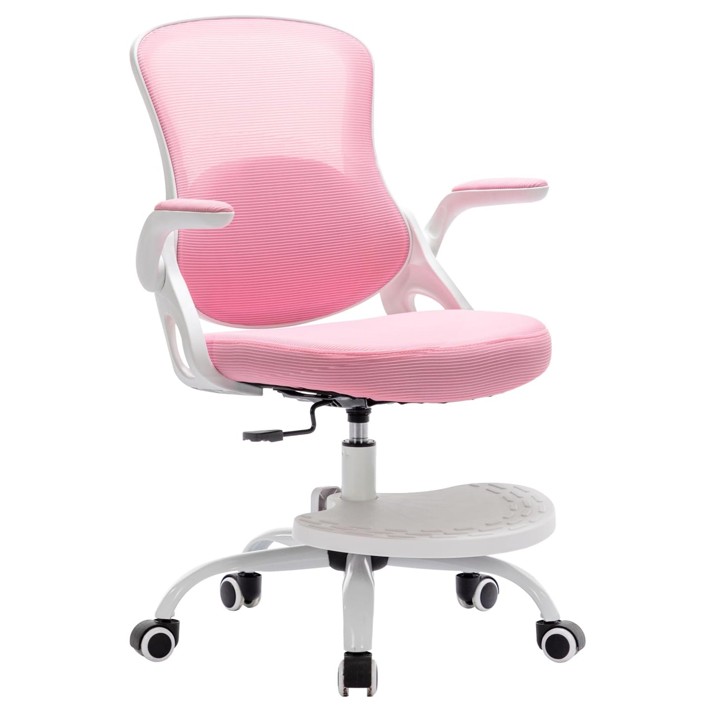 Kids Desk Chair,Ergonomic Study Chair with Adjustable Height,Swivel Mesh Desk Chair with Wheels,Home Office Chair for Children in Home Bedroom Pink