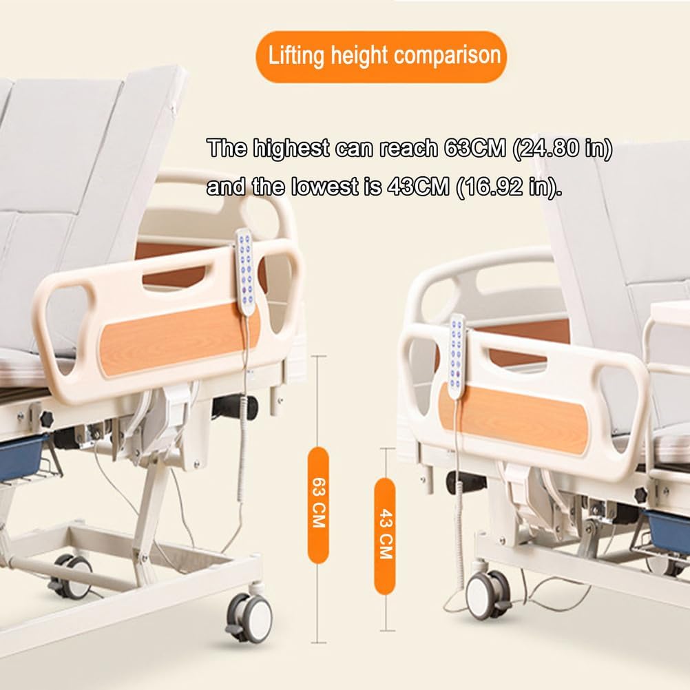 Falluk Adjustable Tilting Design Electric Hospital Beds with Exercise Handles for Home use for Elderly Post-Surgery Use, Motor Control & Central Locking System (Bed)