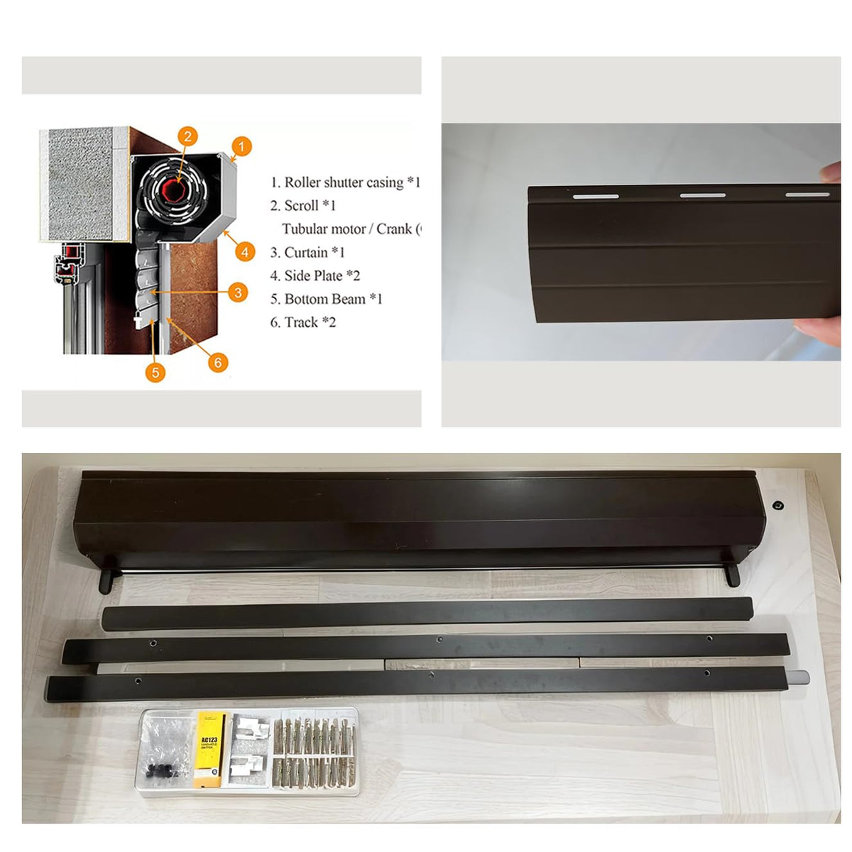 ObegShare Storm Window Protection – Impact Roll Up Shutters for Homes, Patio, Counter, Metal Perforated Defense Panels (Brown)