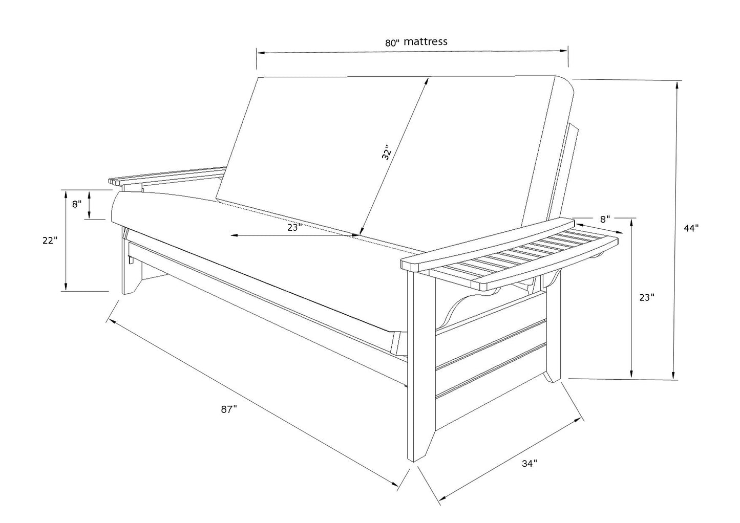 Kodiak Furniture Phoenix Futon Frame