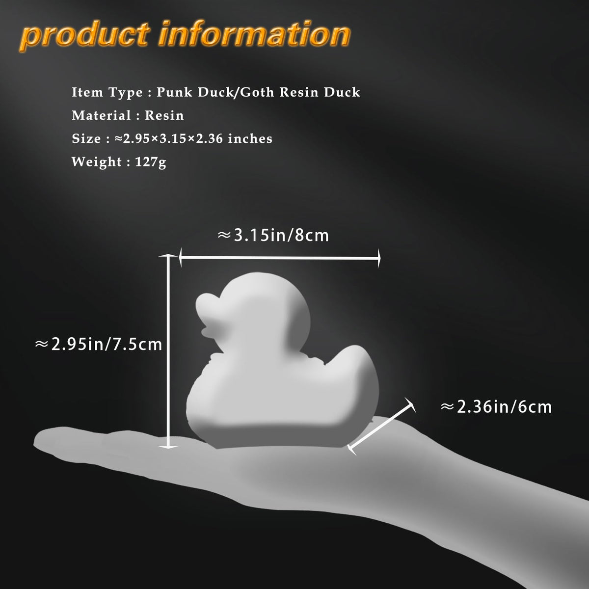 edenfuax Punk Duck Goth Resin Duck - Garage Kits,Unique Gothic Gifts & Collectibles,Vinyl Rubber Novelty Ornament Dark Satanic Duck Figurine for Desktop Home Halloween Decor (Satan Duck)