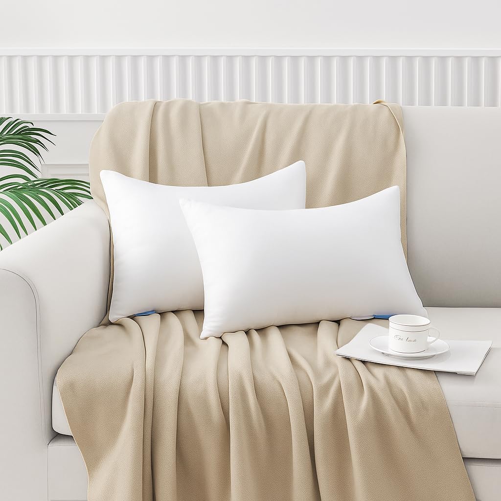 Leeden 12x20 Throw Pillow Inserts Set of 2, Lumbar Pillow Inserts for Couch