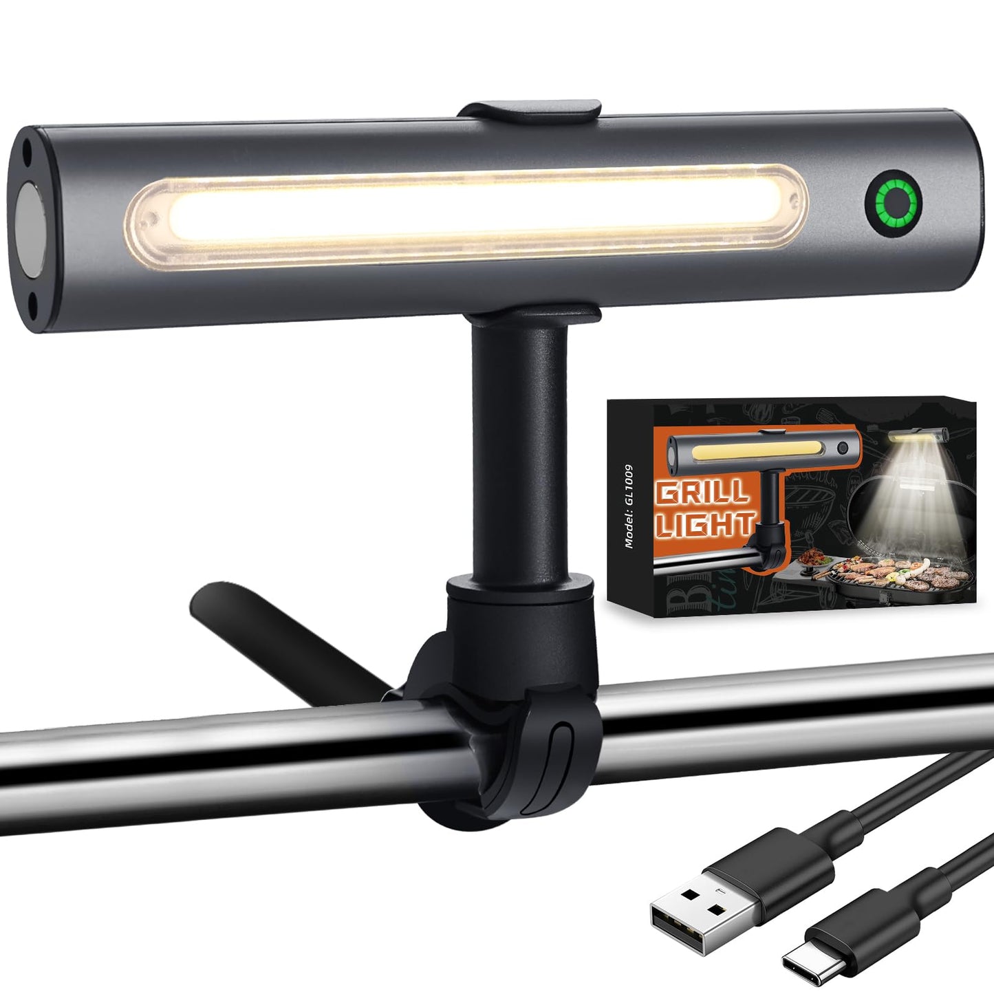 Barbecue Grill Light Designed for Blackstone & Weber Grill, Blackstone Griddle Accessories, Rechargeable LED Light for Outdoor, Grilling Accessories, Smoker BBQ Grilling Gift for Men Dad Him