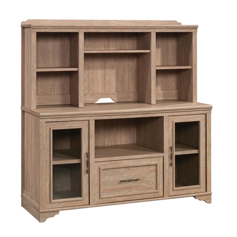 Sauder Rollingwood Engineered Wood 54" Hutch in Brushed Oak Finish