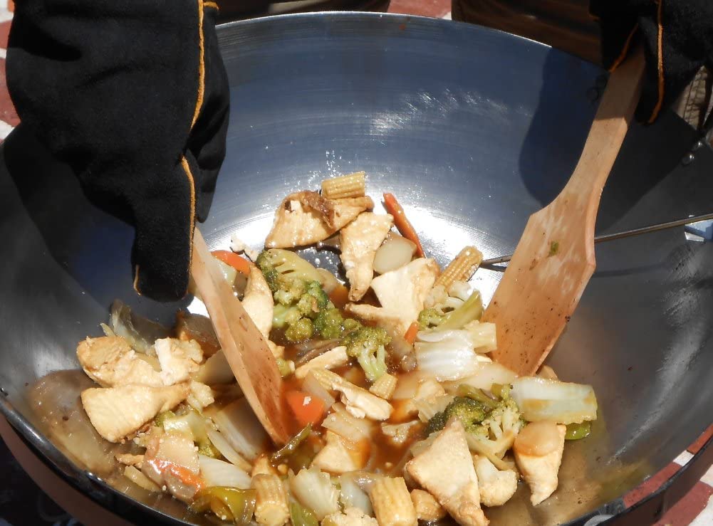 King Kooker 24WCA 24" Bolt Together Portable Outdoor Sauté Cooker w/Steel Wok, Silver, large