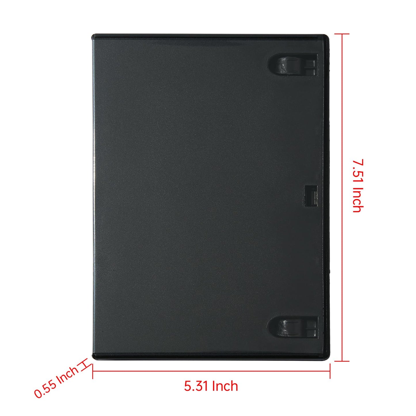 25 Pack Maxtek Standard 14mm Black Signle Disc DVD Cases with Outter Clear Sleeve