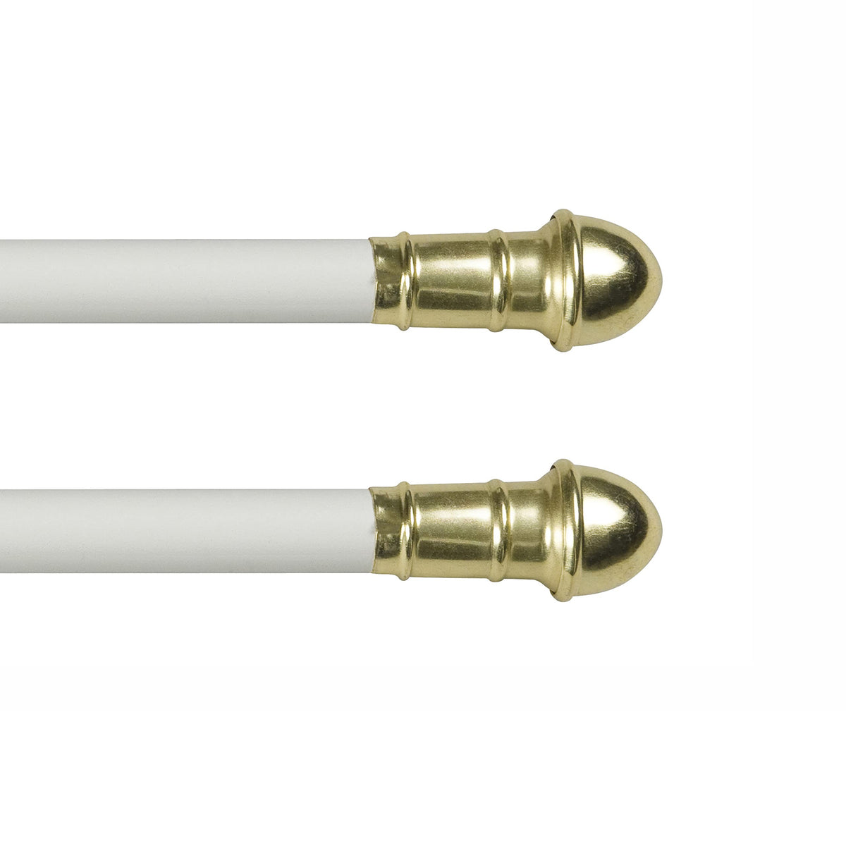 Interior Living 28-48 in. Adjustable Petite Café Curtain Rod, 2-Pack, 7/16 in. Diameter, White
