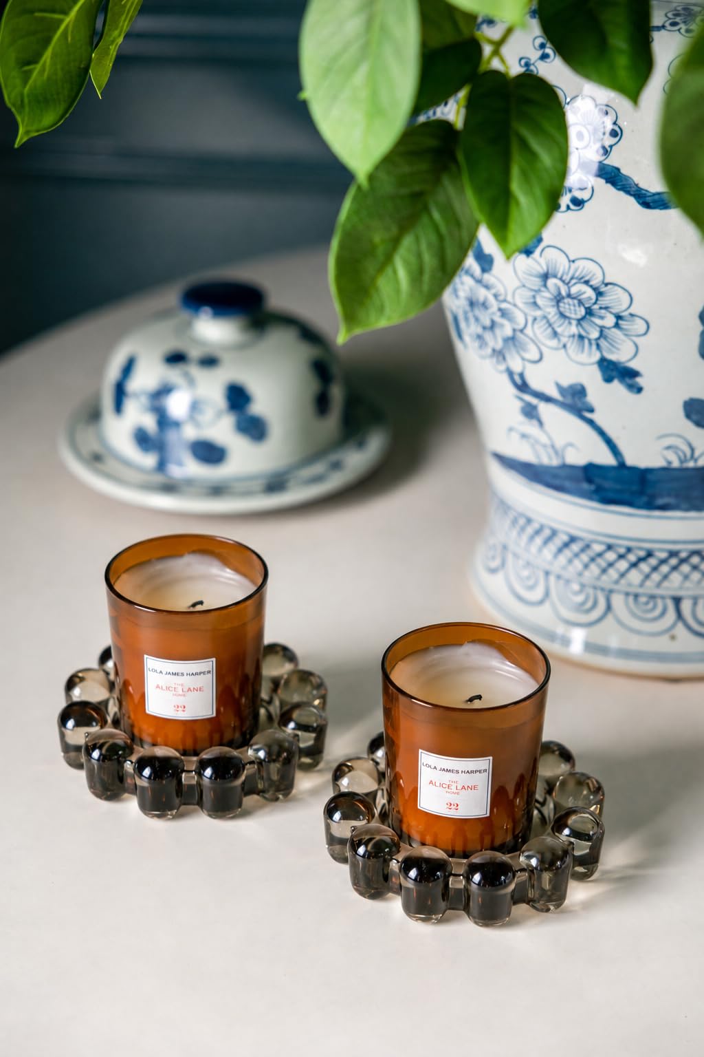 Alice Lane Home Collection Original Smoky Small Bubble Candle Dish 2-Pack