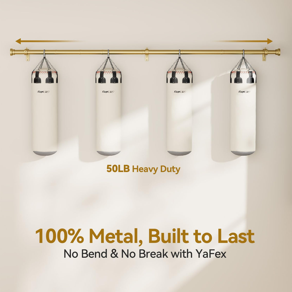 YaFex Curtain Rods 32-114 Inch, Heavy Duty 1 Inch Diameter Gold