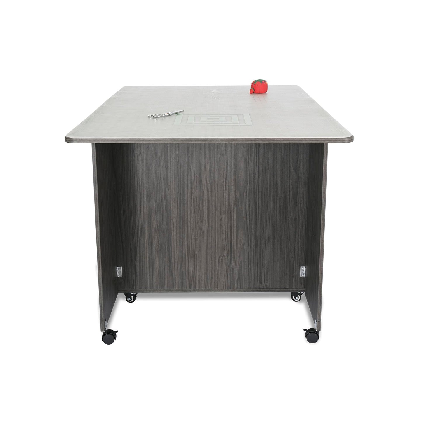 Kangaroo Kookaburra Cutting Table – Large Sewing, Quilting & Craft Workstation with Expandable 70” x 40” Surface, Storage Drawers, Shelves & Rolling Locking Casters, Gray Finish
