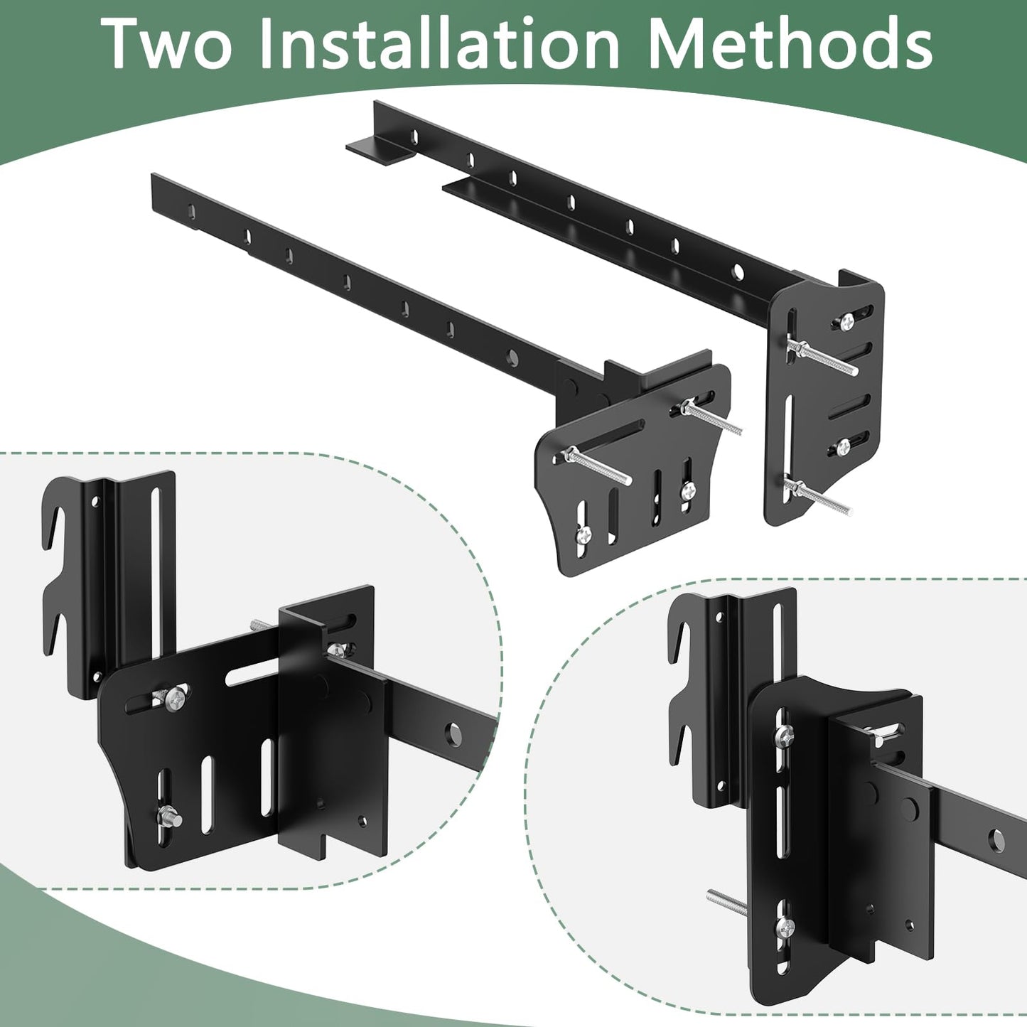 Linone 2PCS Heavy Duty Bed Frame Adapter/Connector Plate for Headboard and Footboard, Adjustable Metal Frame Modification Brackets