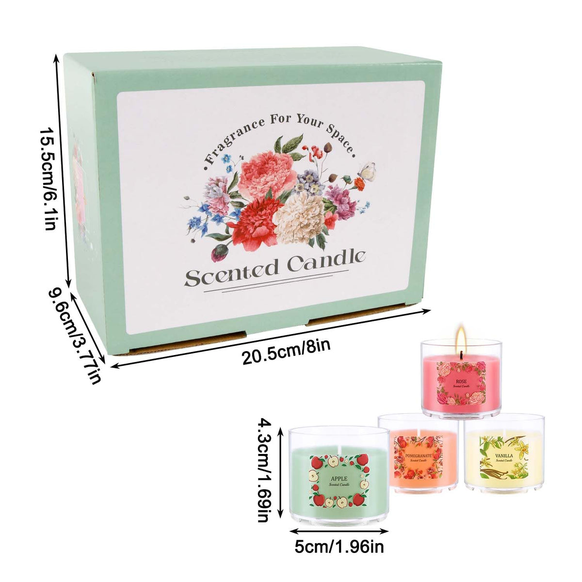 24 Pack Scented Candles Set, 2oz Soy Wax Acrylic Tea Lights with 12 Assorted Fragrances, Long Lasting Aromatherapy Candles for Home Decor, Gift Ready for Christmas Birthday Housewarming