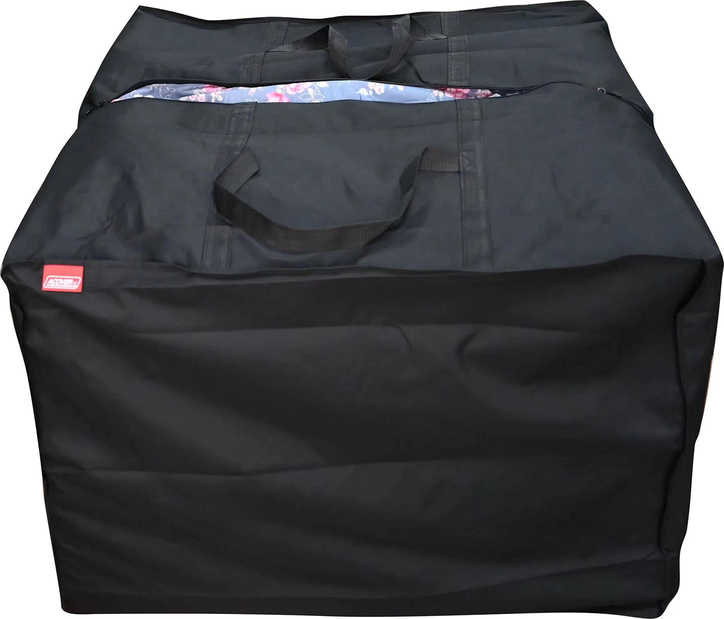 acoveritt Outdoor Square Cushion/Cover Storage Bag, Protective Zippered Storage Bags with Handles, 32''L x 32''W x 24''H Black