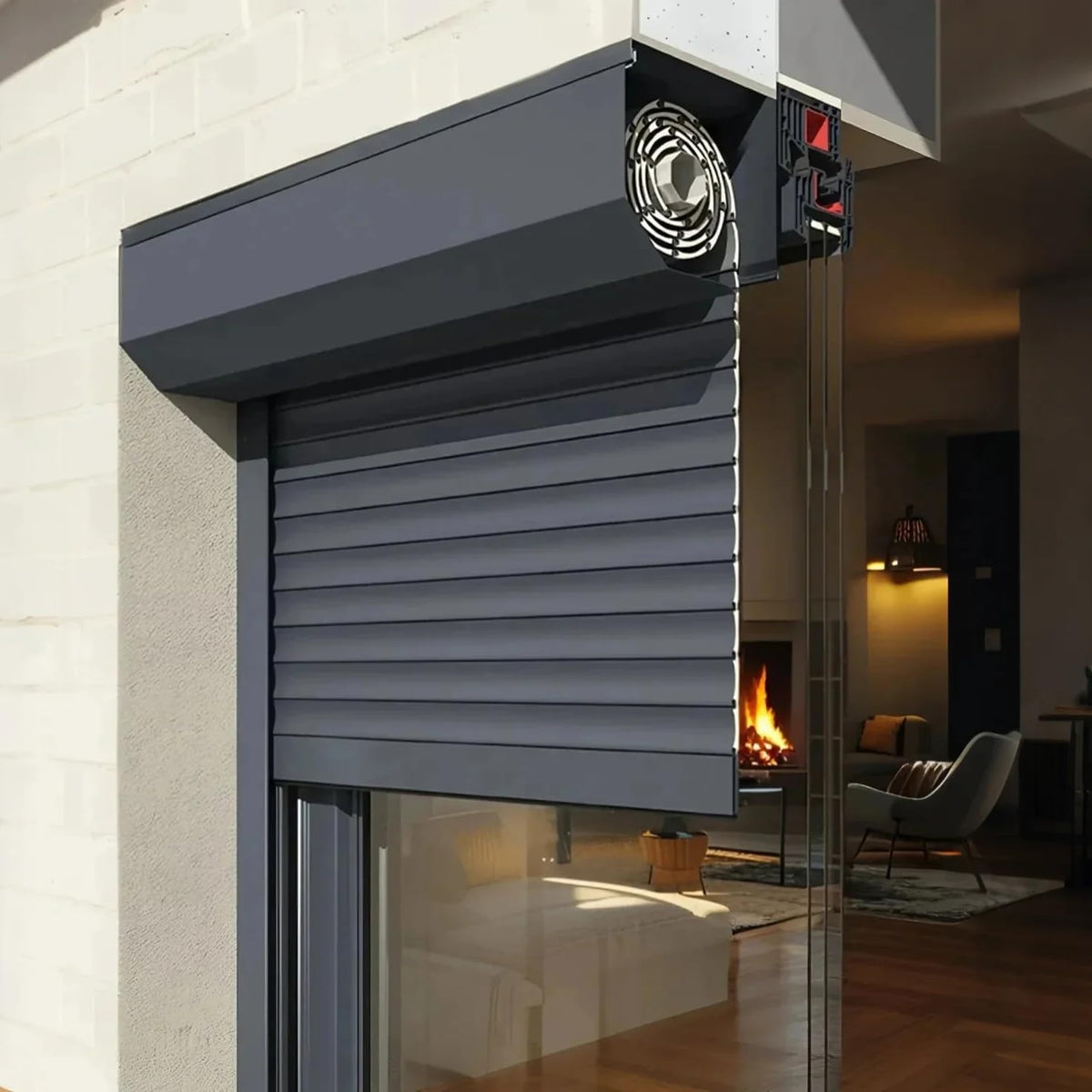 ObegShare Hurricane Shutters for Windows Exterior Roll up Shed Door Aluminum Shutter Slats (Dark Gray)