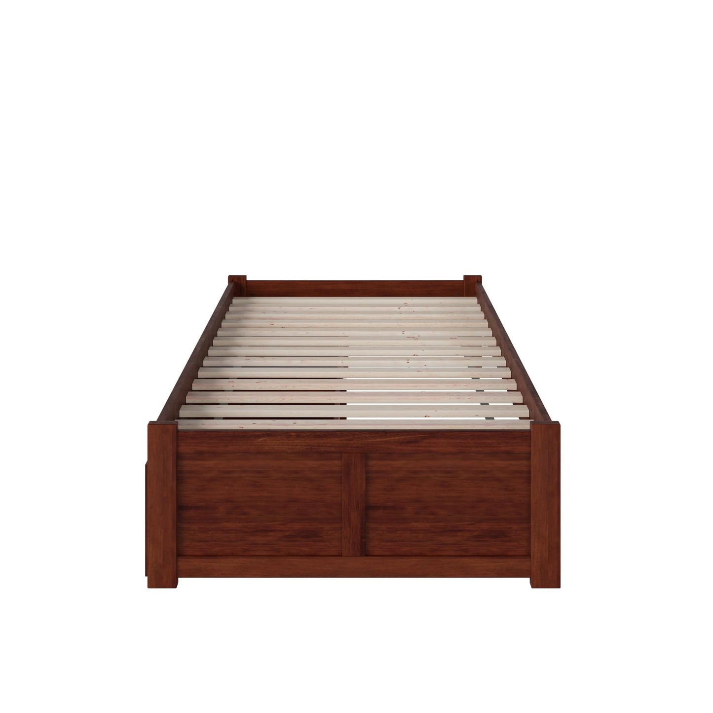 AFI Concord Twin XL Size Platform Bed with Footboard & Storage Drawers in Walnut