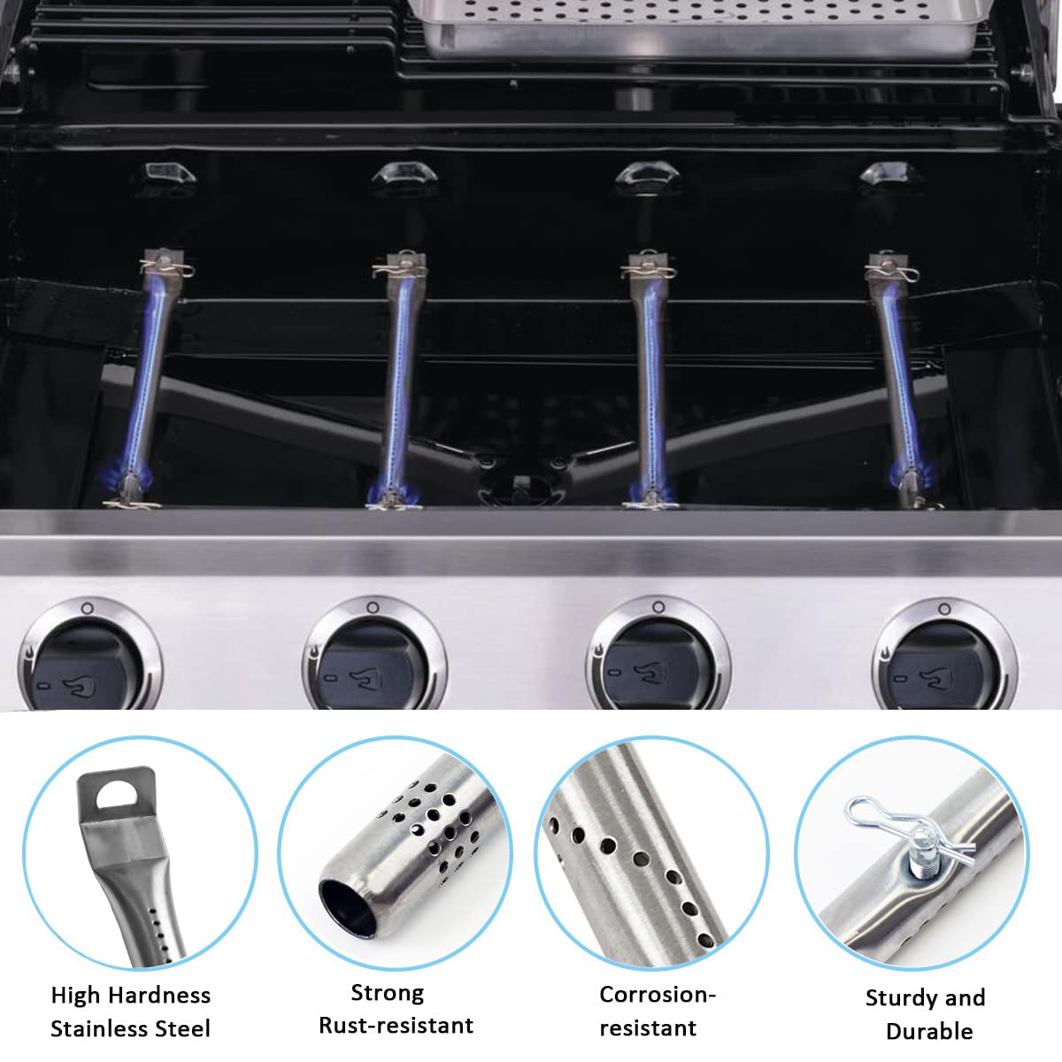Grill Replacement Parts for Charbroil Performance 5 Burner 463448021 463450022 463451022, 4 Burner 463365021, 463366022 463352521, G325-0002-W1 Heat Plate, G327-2100-W1 Burner, Igniter, Crossover Tube