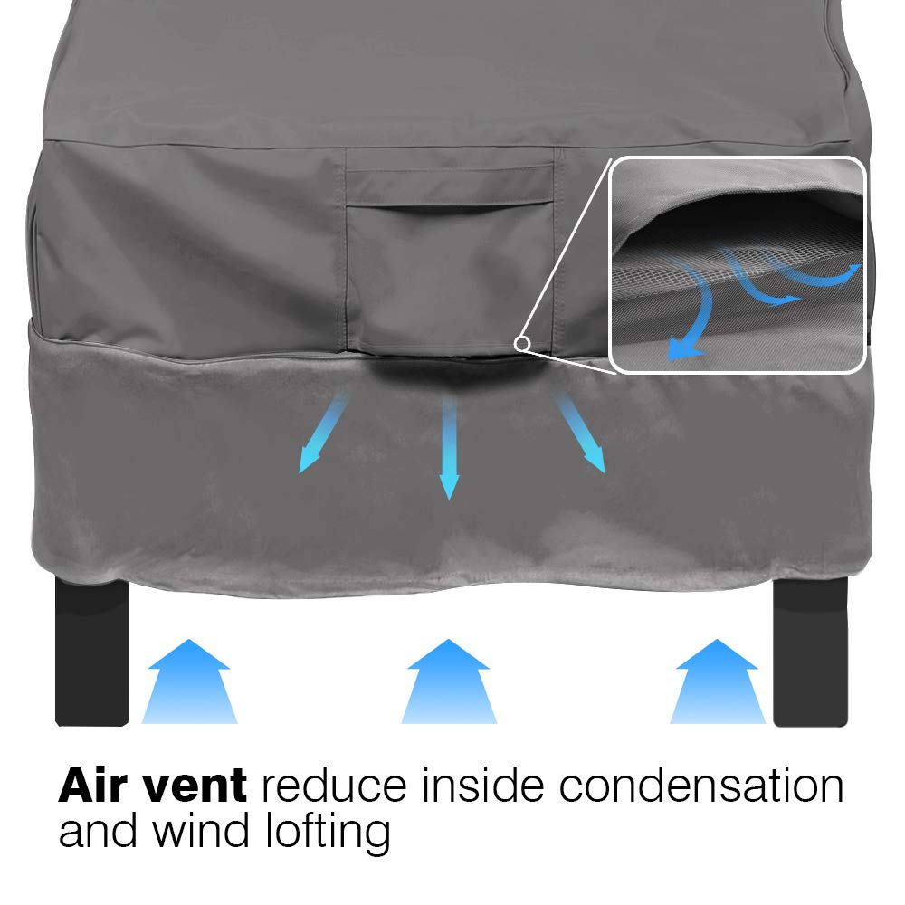 Vailge Patio Chair Covers, Lounge Deep Seat Cover, Heavy Duty and Waterproof Outdoor Lawn Patio Furniture Covers (2 Pack - Large, Grey)