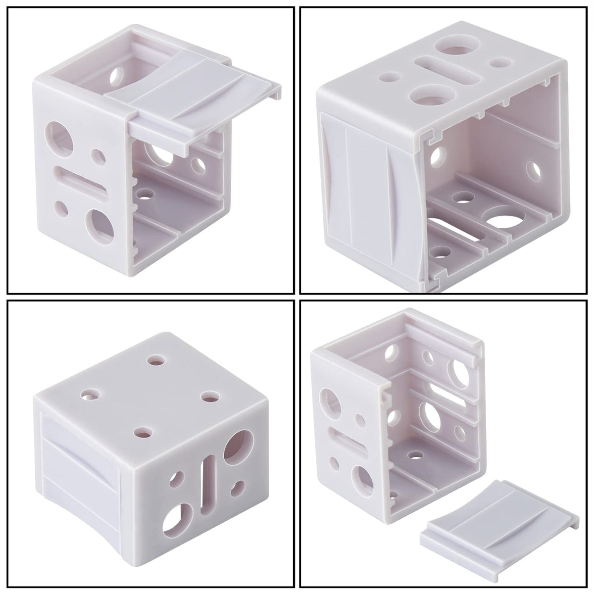 ONLYFU 12 Pack 1 inch Blind Brackets, Vertical Blind Bracket Box Mounting Bracket Window Blinds Headrail Brackets, White