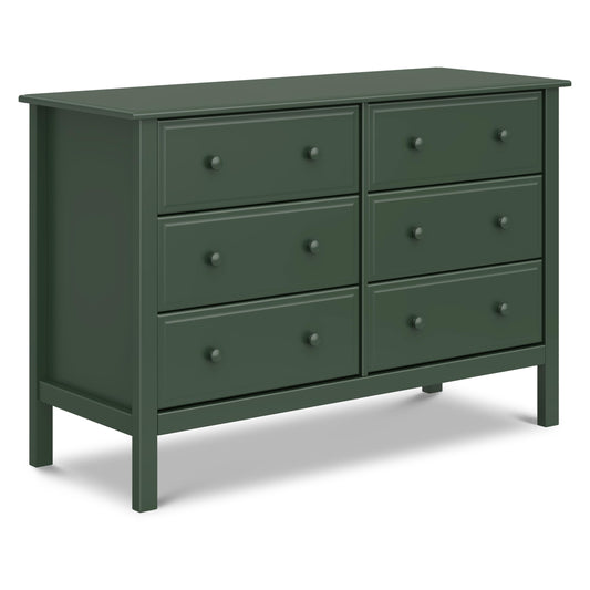 Jayden 6-Drawer Double Wide Dresser with 9+ inch Drawer Extension in Forest Green, Greenguard Gold Certified