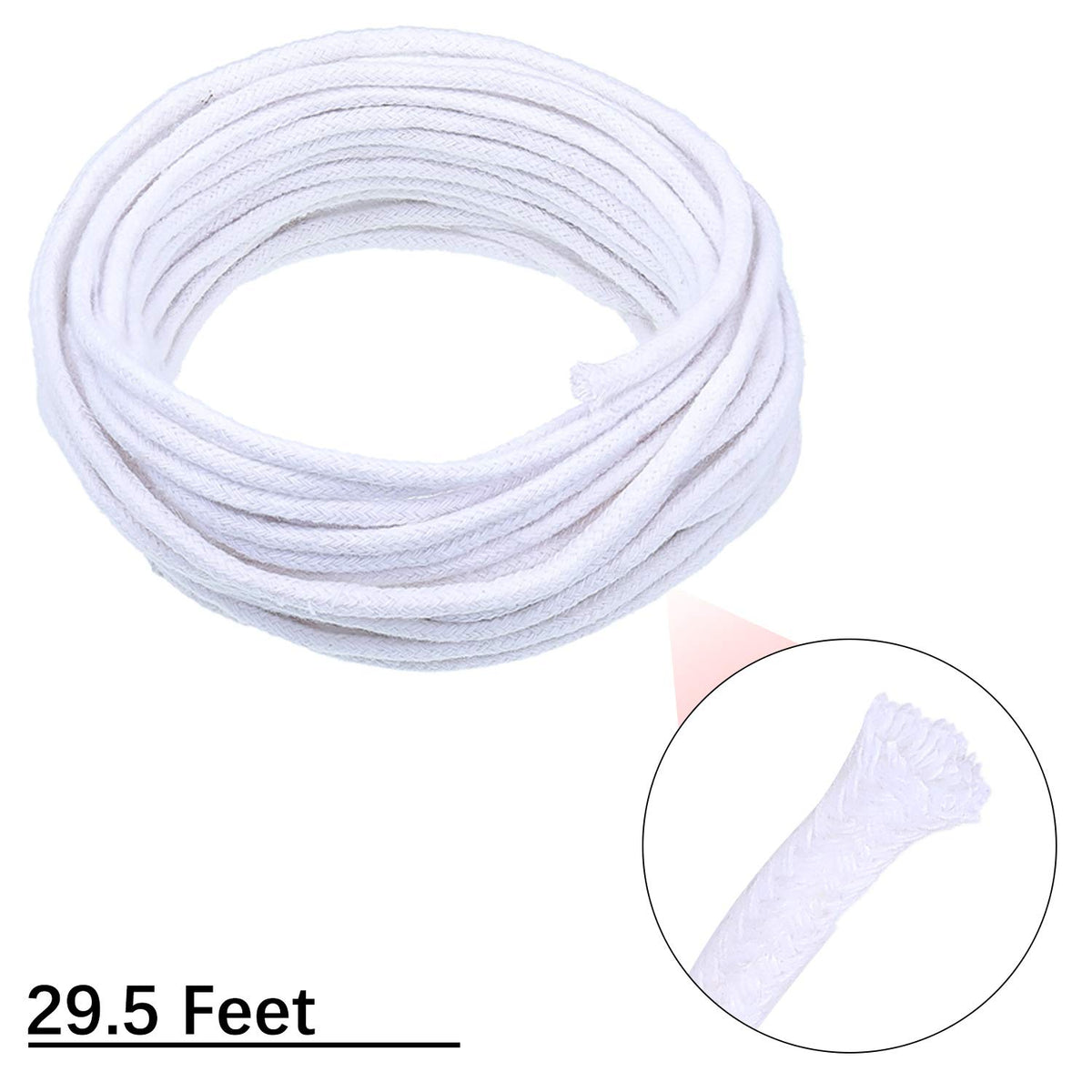 Nuanchu 29.5 Feet Oil Lamp Wicks, 0.1 Inch Cotton Round Replacement Wick