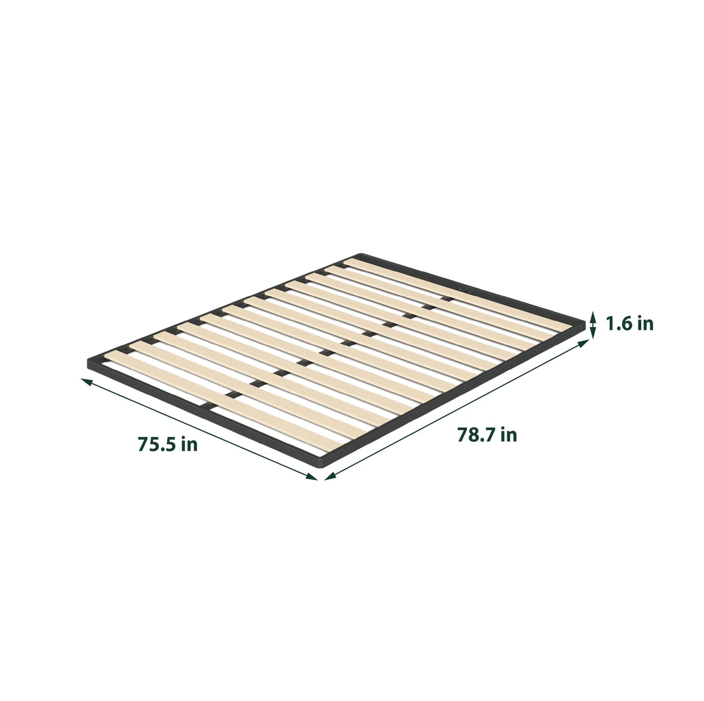Zinus Deepak Easy Assembly Wood Slat 1.6 Inch Bunkie Board, Bed Slat Replacement, King