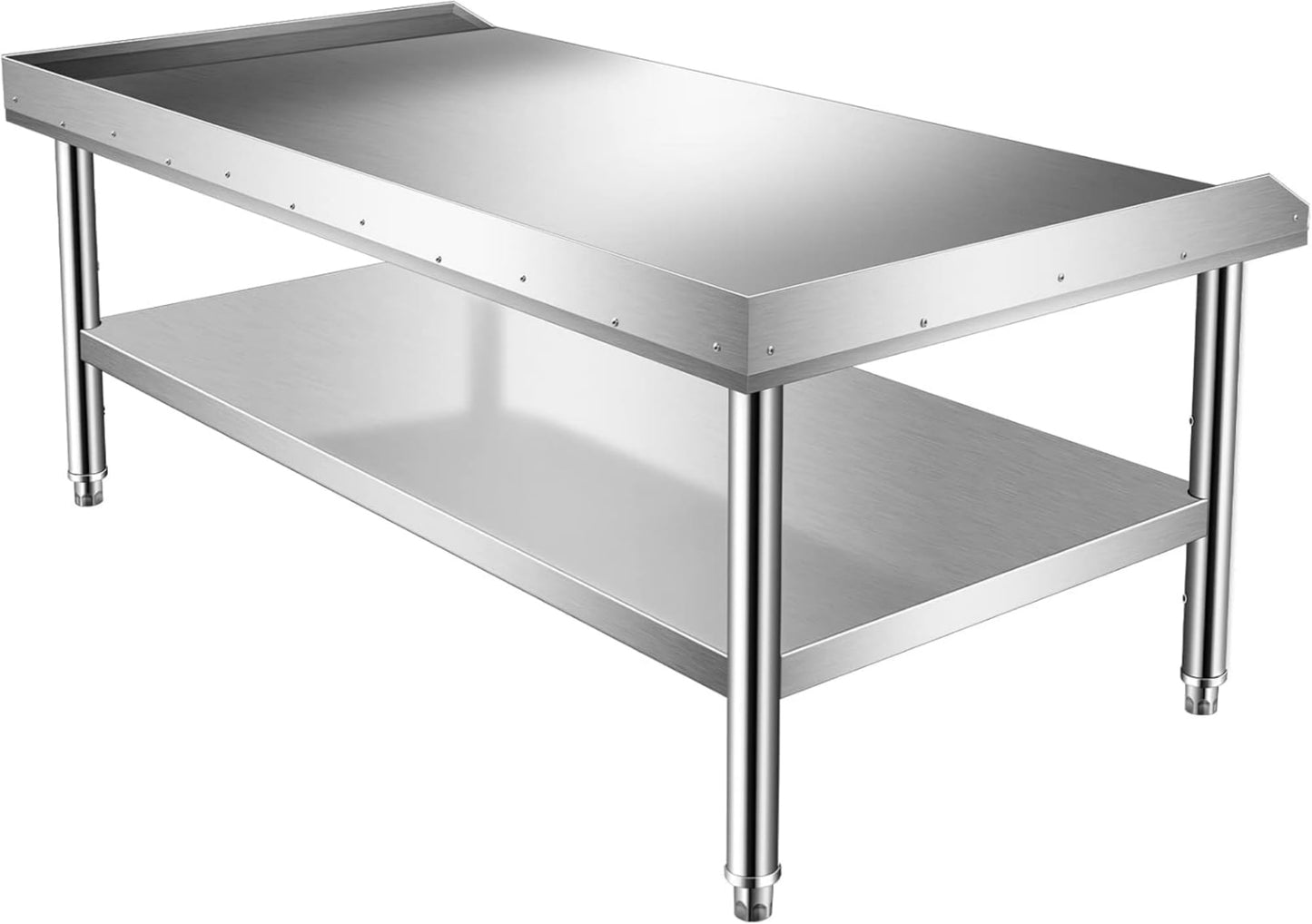 Equipment Grill Stand Table 60 x 30 inch, Heavy Duty Stainless Steel Griddle Stand Table with Undershelf, Equipment Stand for Kitchen, Bar, Restaurant, Home and Hotel