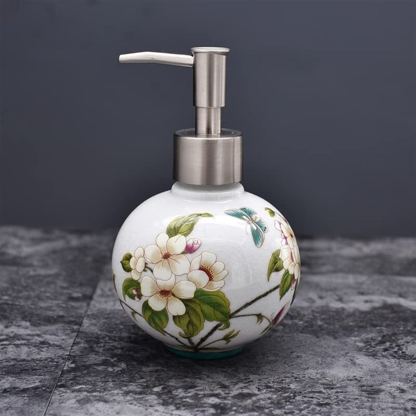 Bathroom Accessories Necessities Kit,Includes Ceramic Tray Toothbrush Holder Tooth Mug*2 Lotion Dispenser Soap Dish Storage Cartridge & Lid Powder Box (Size : A)