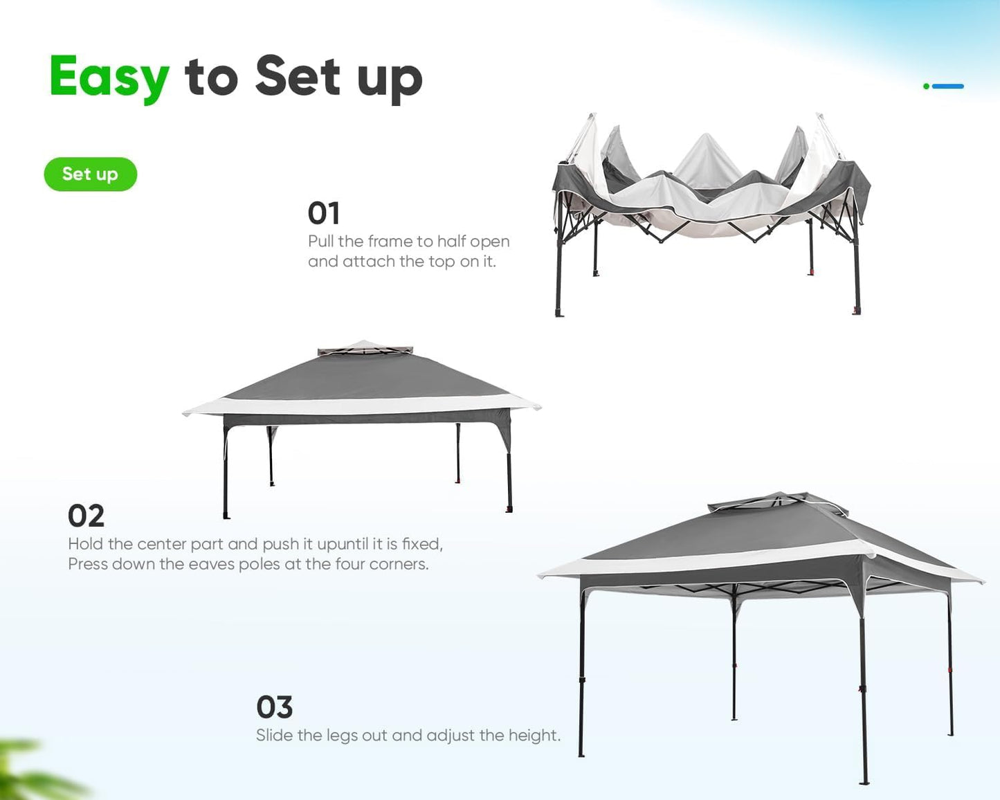 Quictent 12'x12' Pop up Gazebo Canopy Tent, One Person Set up Portable Instant Folding Shelter, Outdoor Canopy Tent with Extra Shade for Backyard, Patio, Party