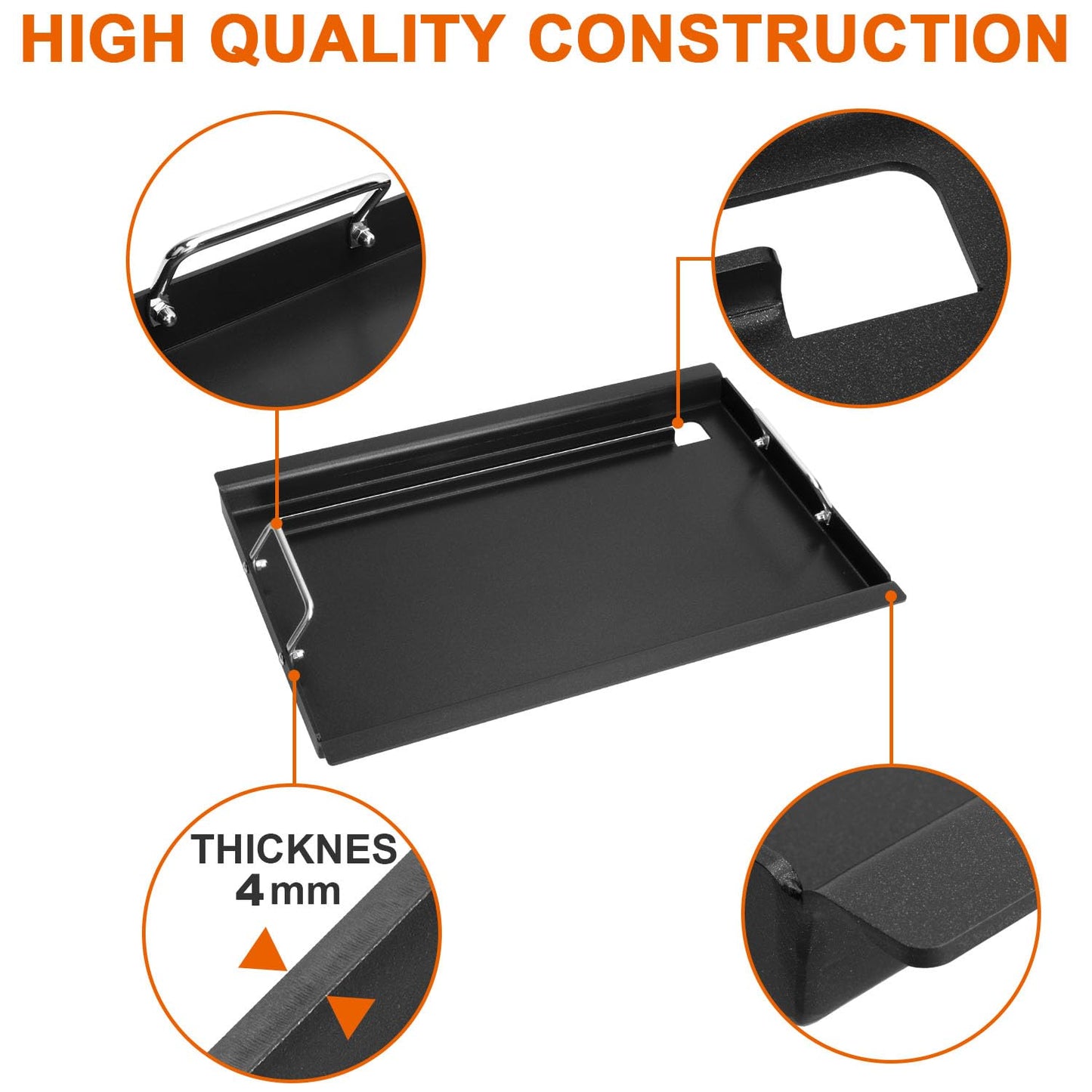 Full-Size Griddle Inserts for Charbroil Performance 5 Burner, Flat Top Griddle for Charbroil Grill 463275517 463243518 463243519 463275717 463372017 463348017, Replace for G470-0002-W1 G470-0003-W1