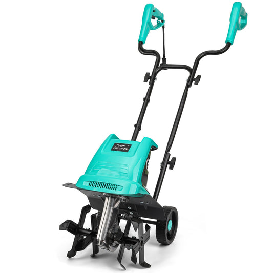 IncwBo Electric Rototiller Garden Tiller 12 Inch Tilling Width 8-Inch Electric Tiller 10.5 Amp Tiller Cultivator for Garden Yard