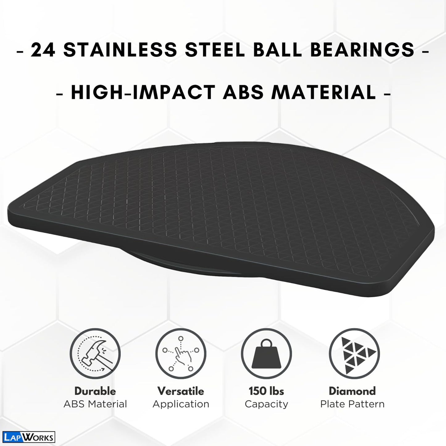 LapWorks 21 Inch Rotating TV Swivel Stand - Heavy Duty Turntable Base with Stainless Steel Ball Bearings - Universal 360 Degree Swivel Base for Monitors and TVs up to 200 lbs