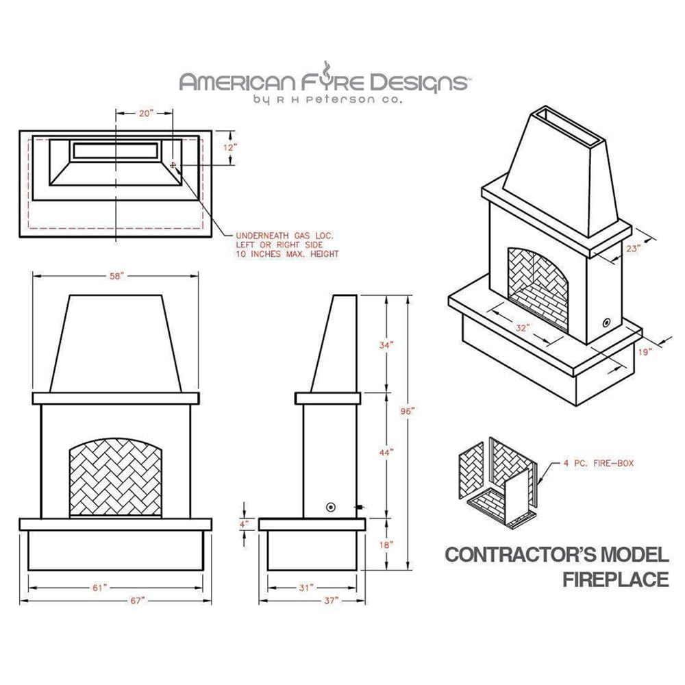 Contractor's Model Outdoor Fireplace | American Fyre Designs (Vented)