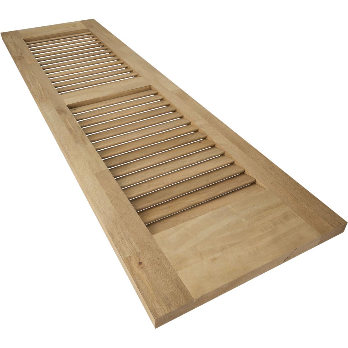 12"W x 35"H Americraft Two Equal Louver Exterior Real Wood Shutters (Per Pair), Unfinished