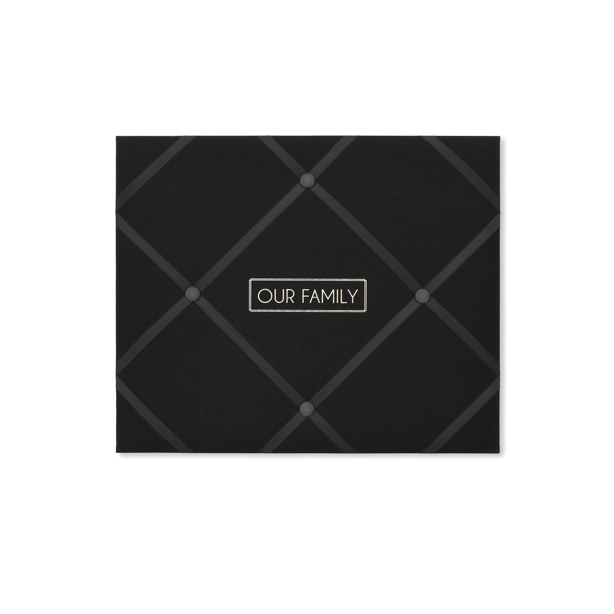 New View Gifts MEMO Family 19' X 16' French Memo & Photo Board, Black Linen Fabric, 19" X 16" X .6"