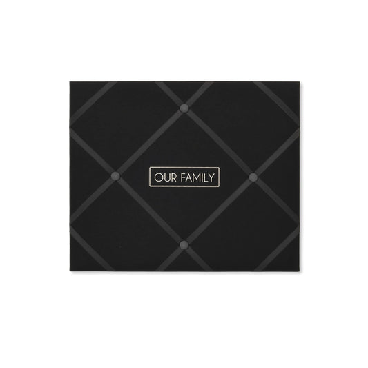 New View Gifts MEMO Family 19' X 16' French Memo & Photo Board, Black Linen Fabric, 19" X 16" X .6"