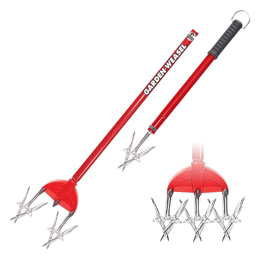 Garden Weasel Rotary Cultivator & Hand Tiller - 2-in-1 | Aerate, Weed, Cultivate, Plant, Reseed | Lawn Reseeding Garden Tool, Garden Soil Loosener | 91206 Gift for Dad, Idea