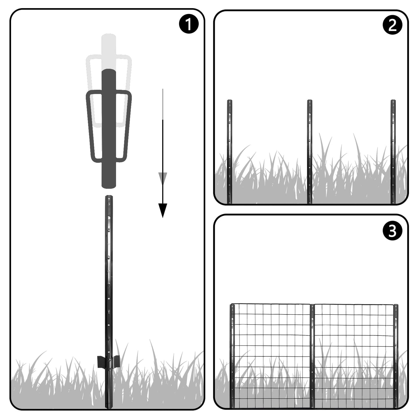 Thealyn Fence Post Driver 17 Inch 12LB Metal T Post Driver with Handles Heavy Duty T Post Driver Post Pounder for T-Posts, U Channel, Metal Post and Sign Post Pole Driver Tool