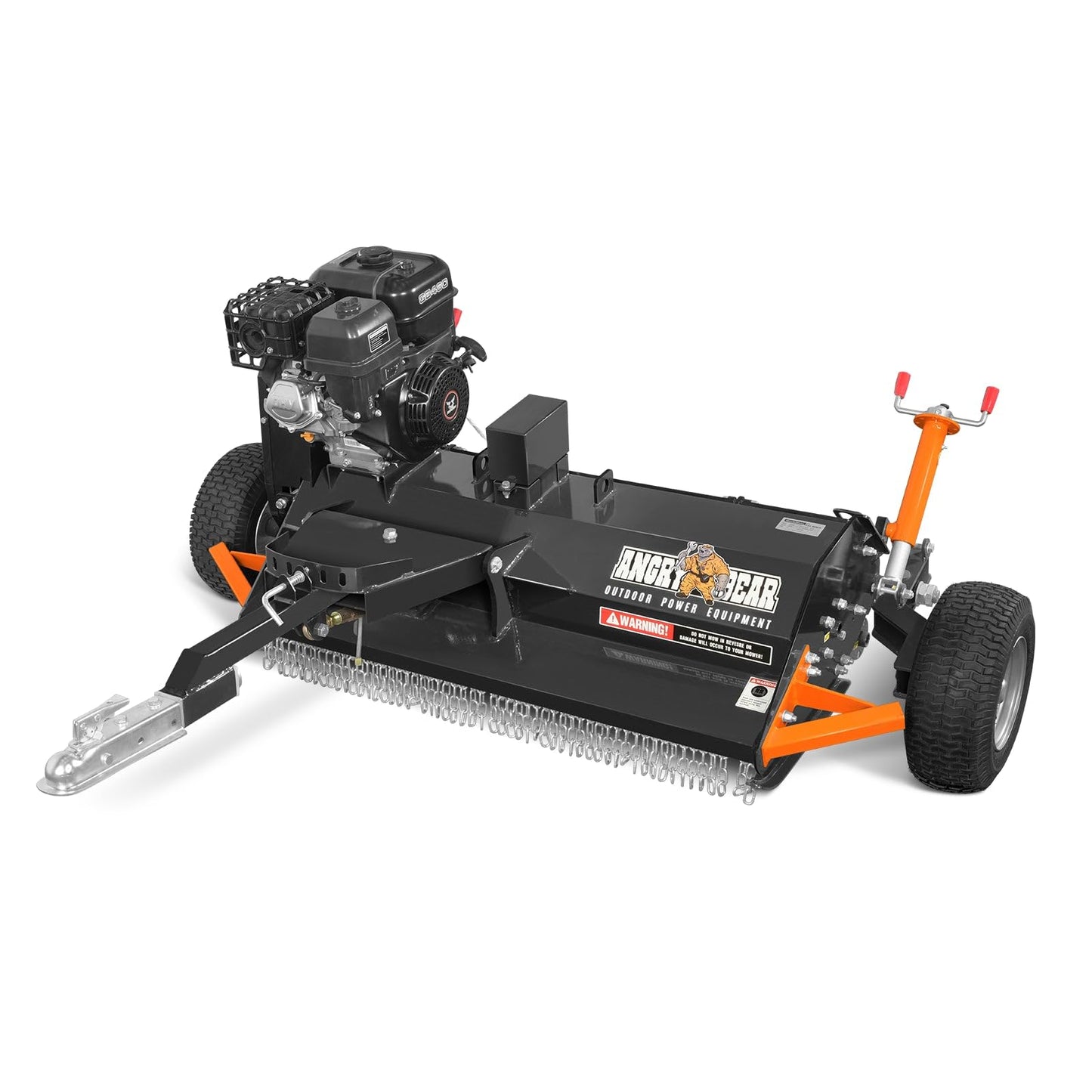MechMaxx 48 inch Working Width Tow-Behind ATV Offset Flail Mower, ZONSEN 459cc 15HP Electric Start Gasoline Engine, 0.4in-2.5in Cutting Height,28pcs Hammers,Model ATV120
