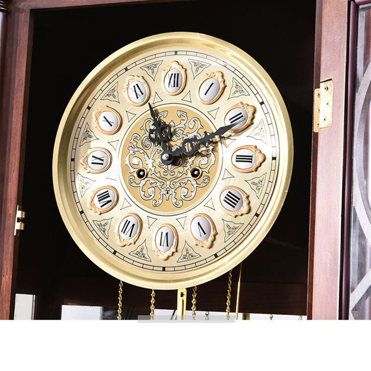 XRXwuf689 Grandfather Clock, Grandfather Floor Clock Grandfather Vertical Home Decor with Illuminated Case & Cable-Driven Chime Movement Home & Office Decor