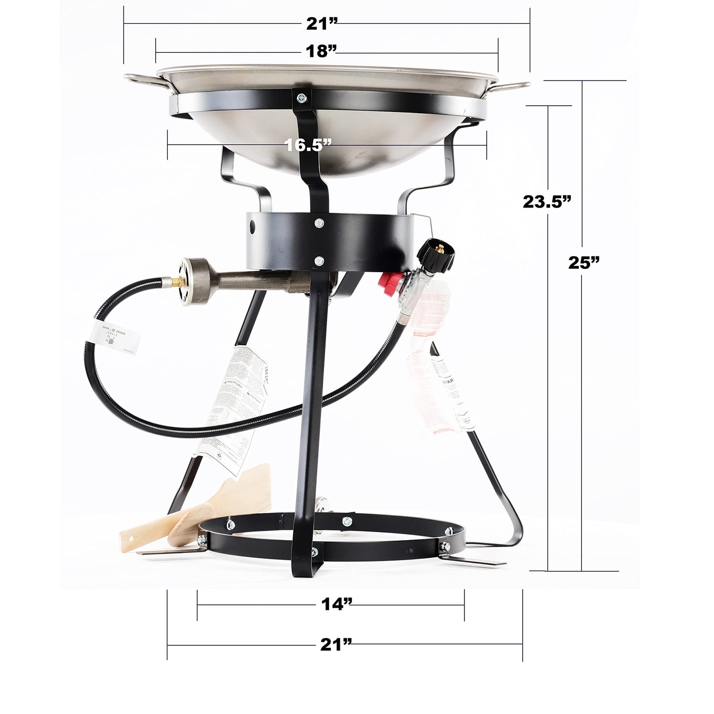 King Kooker 24WCA 24" Bolt Together Portable Outdoor Sauté Cooker w/Steel Wok, Silver, large