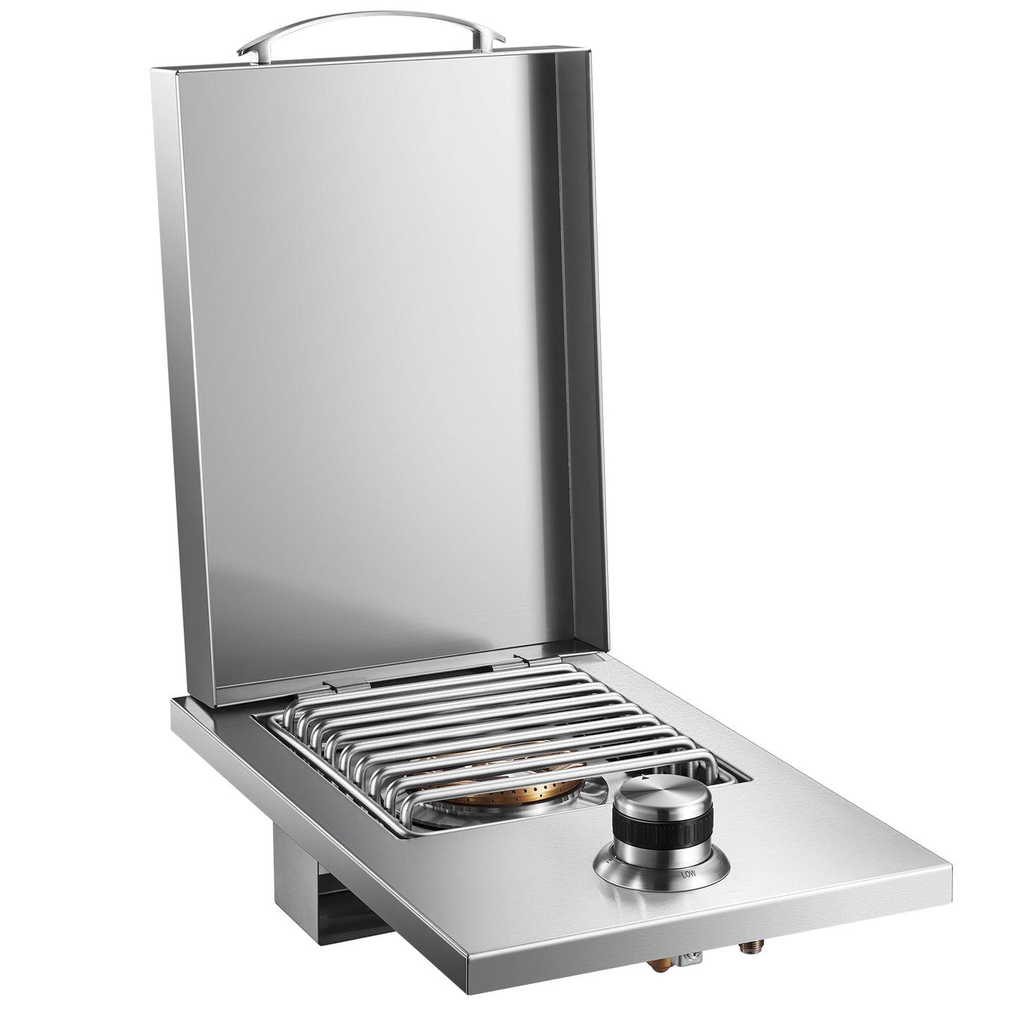 VEPURLT Outdoor Grill Drop-in Gas Single Side Grill Burner, 304 Stainless Steel, Built-in Side Burner for Propane Gas